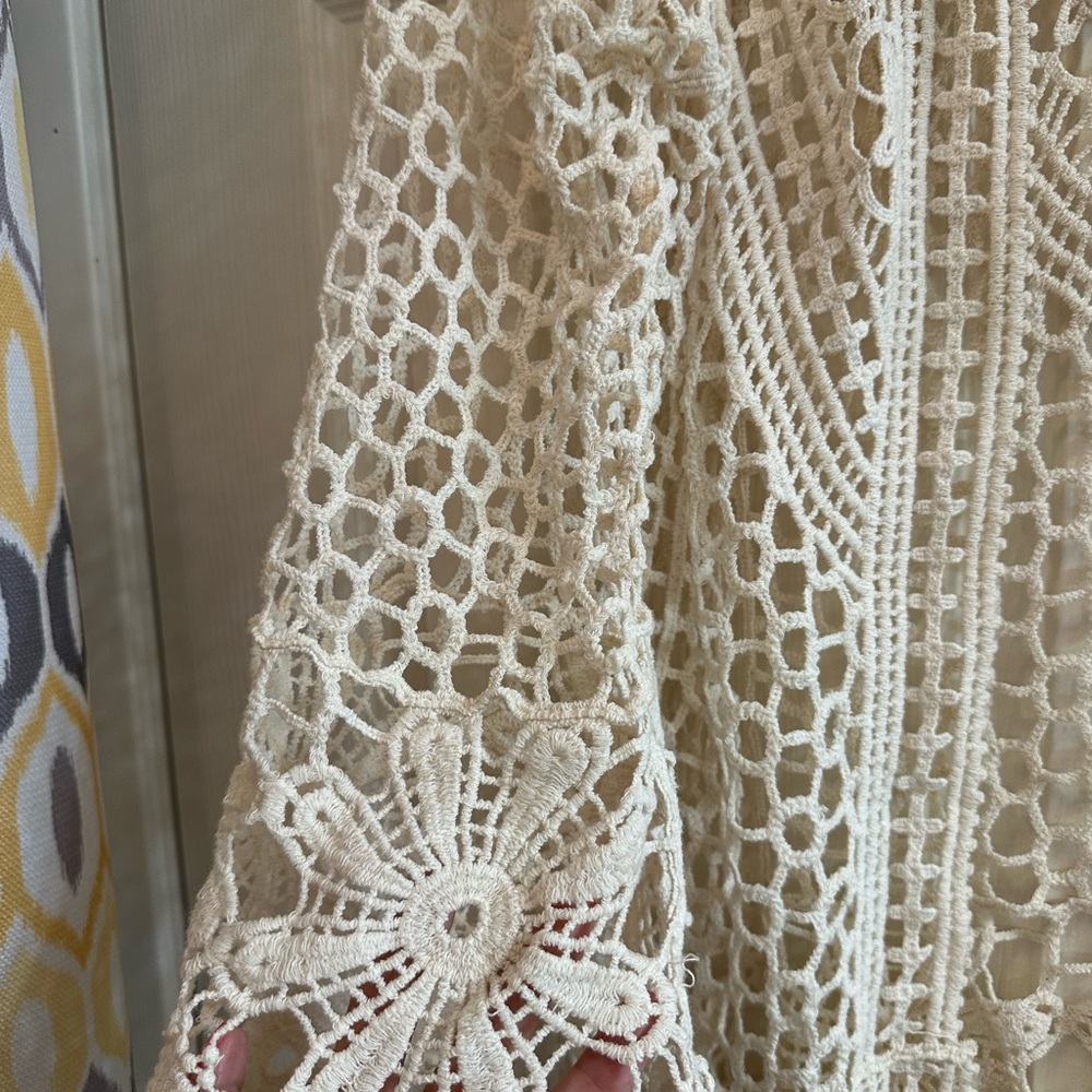Rebellion Cream Crochet Cardigan - Picture 2 of 4